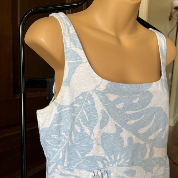 Tommy Bahama Blue Tank Dress Sleeveless Tropical Print Short Cotton Size M - Picture 2 of 9